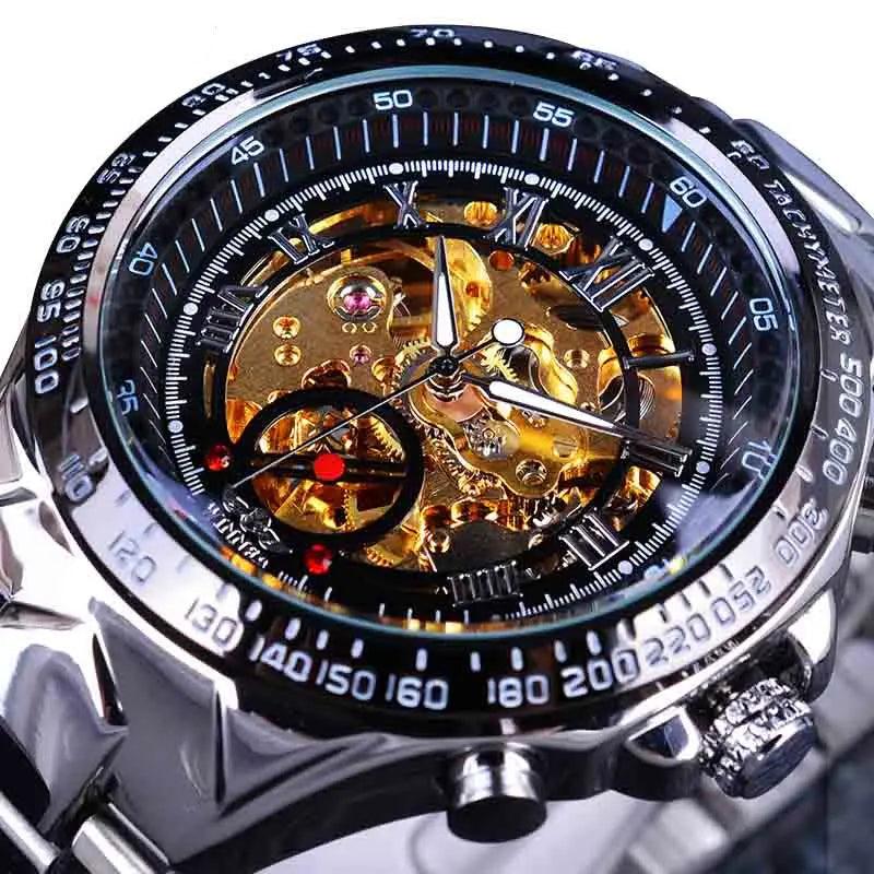 Winner Mechanical Sport Design Bezel Fashion Watch Mens Watches Top Brand Luxury Montre Homme Clock Men Automatic Skeleton Watch