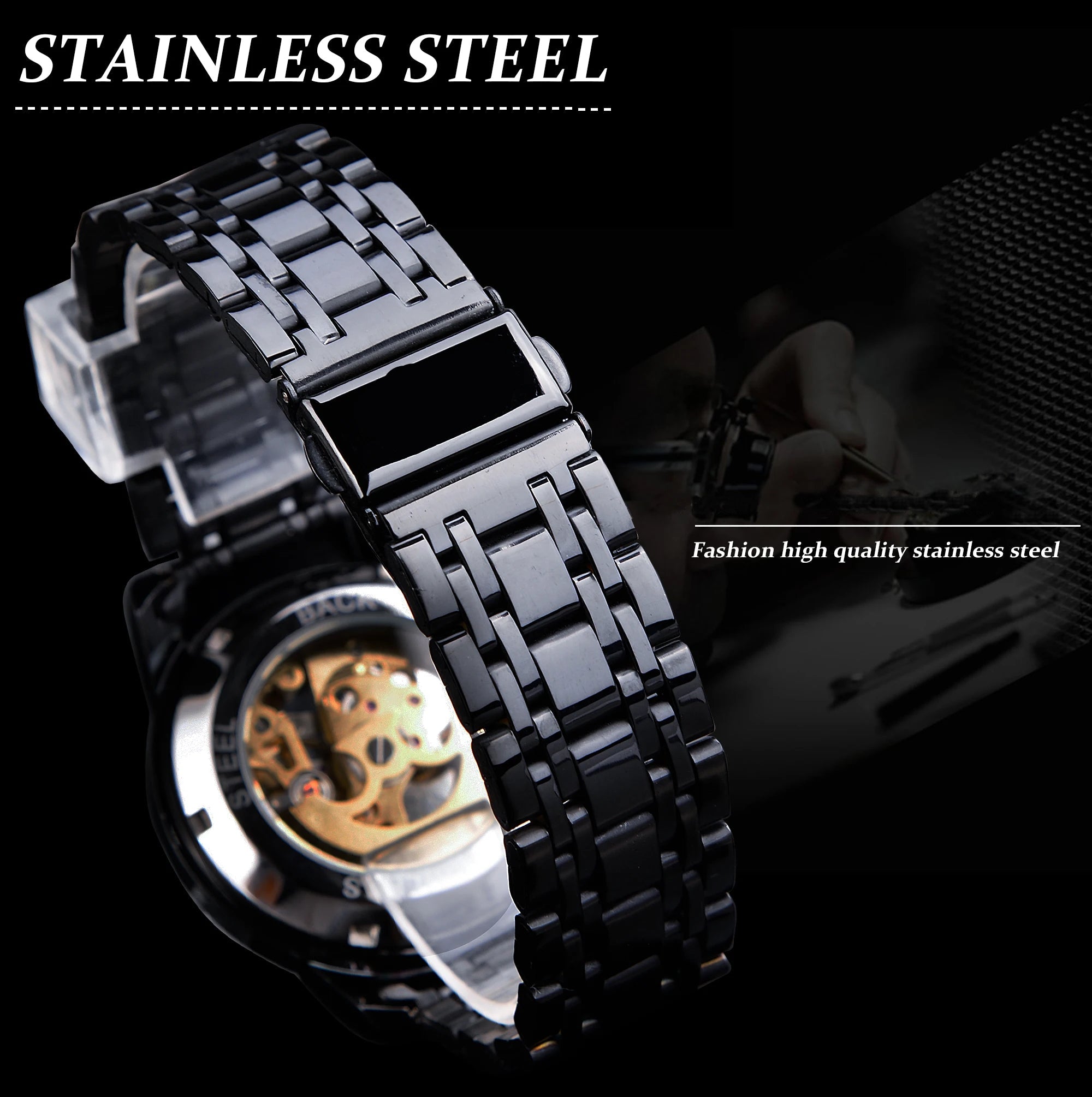 Winner Top Luxury Men Skeleton Automatic Mechanical Watch Business Fashion Rhinestone Luminous Men's Waterproof Wrist Watches