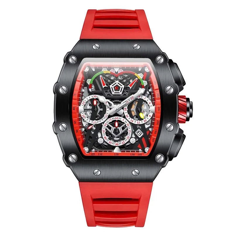 ONOLA Fashion Fully Automatic Mechanical Watches Man Unique Design Waterproof Tape Watch Wristwatch